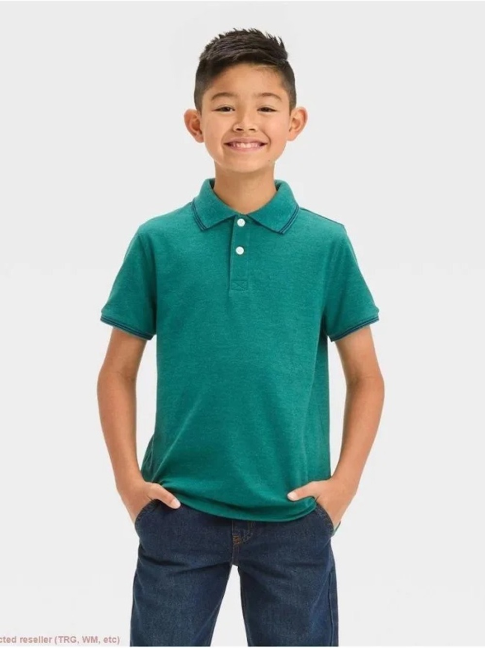 Cat & Jack Boys' Teal Short Sleeve Polo